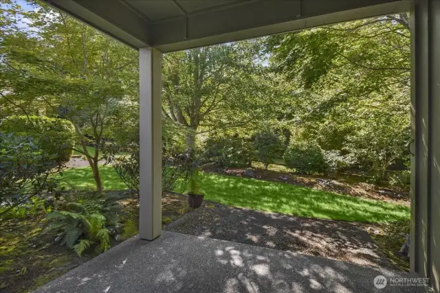 Enjoy the tranquility of nature and the creek that runs behind the home.  A covered patio allows for year round enjoyment.