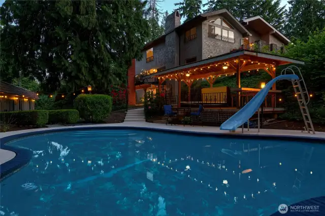Evening dip in the pool