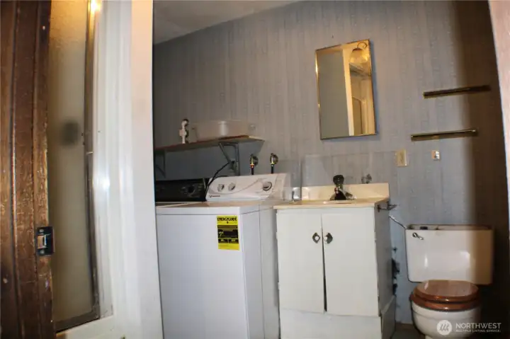 Lower level laundry and 3/4 bath