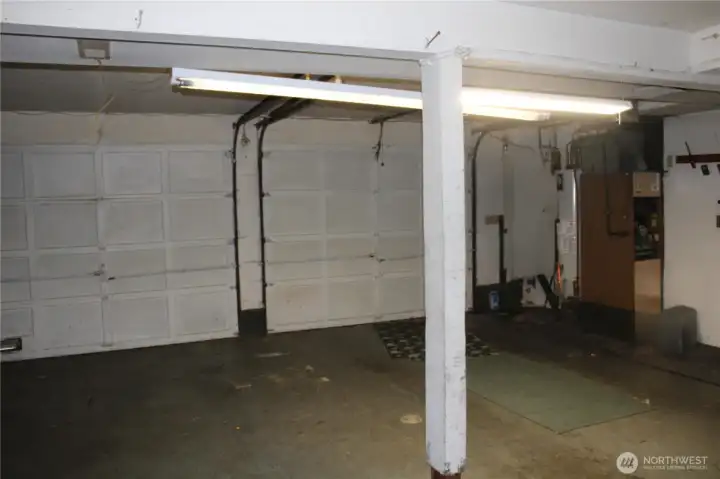 Huge garage - furnace and water heater in corner