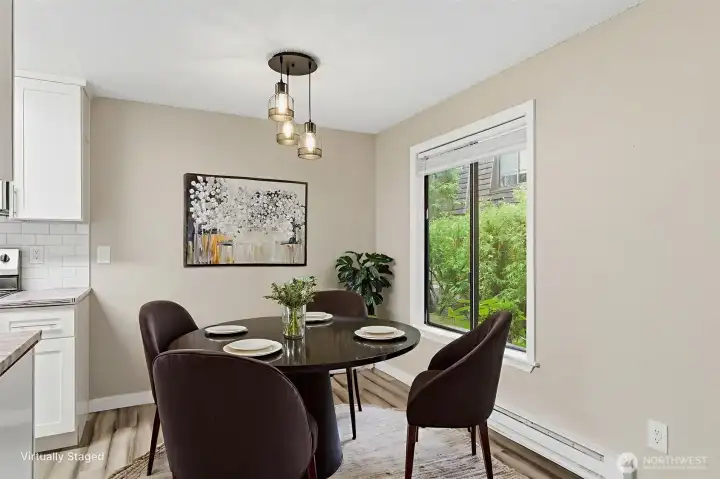 Dining room virtually staged