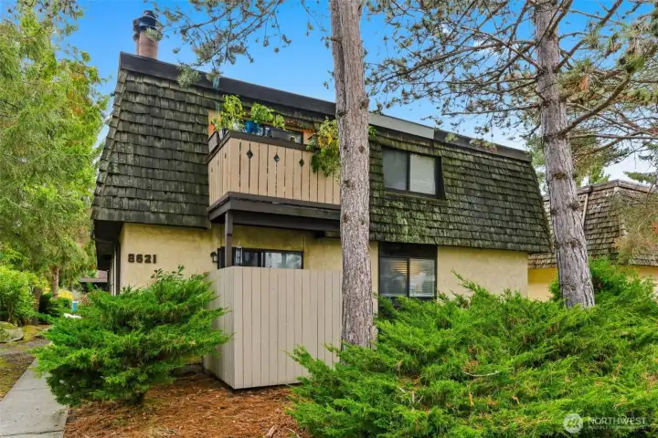 Shown here is the building exterior at the front of the complex.