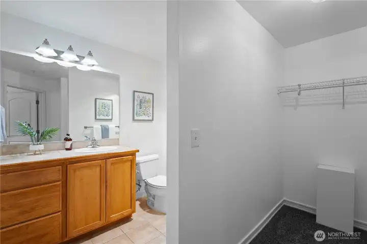 Primary Bathroom and walk in closet