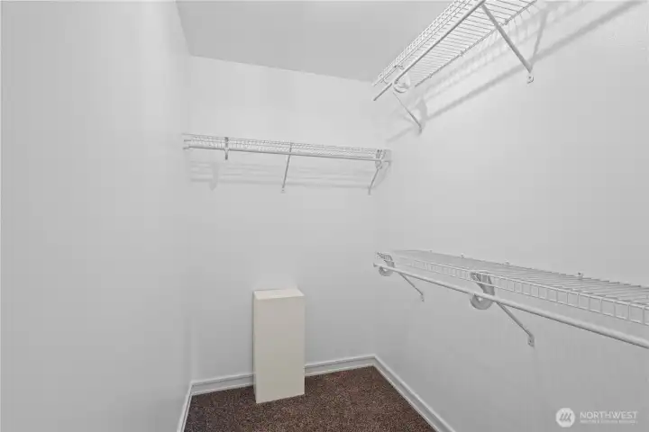 Walk in closet in primary bedroom