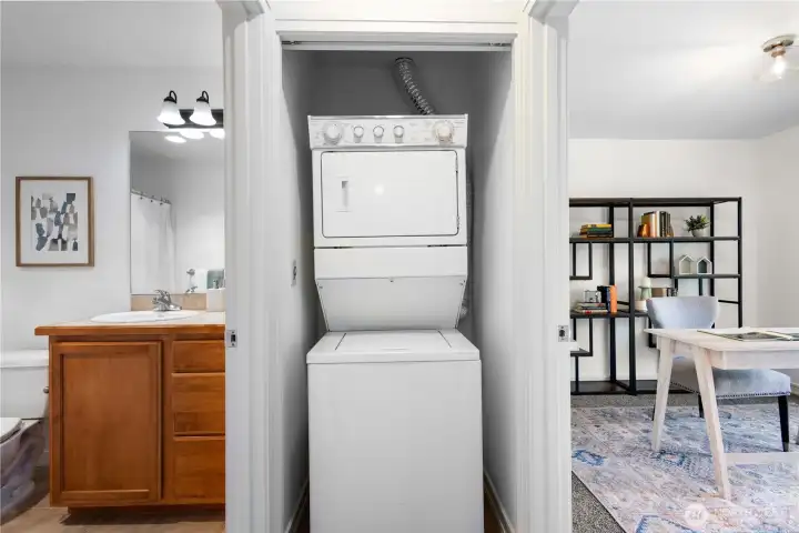 2nd bathroom to the left, 2nd bedroom to the right, in unit laundy
