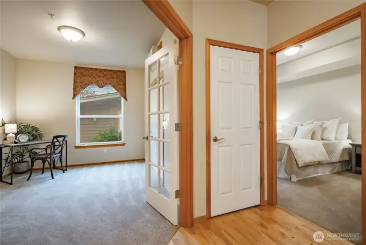 French doors open to the office/den/3rd bedroom