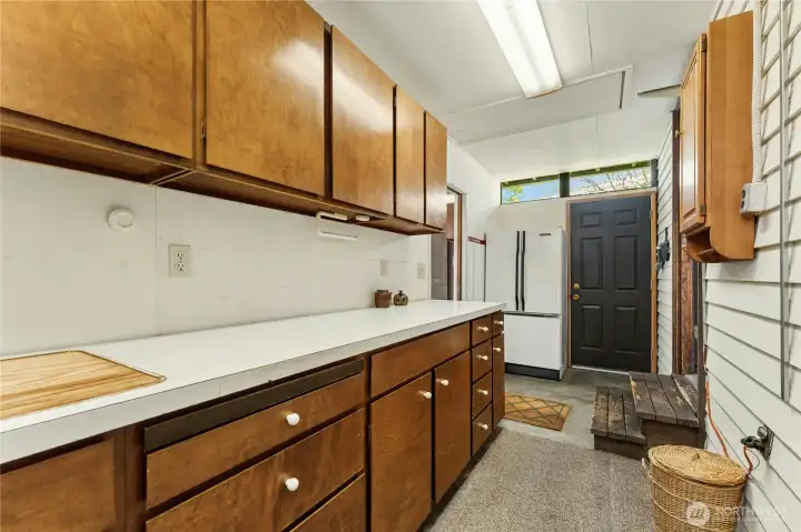 Bonus pantry space with a wall of storage