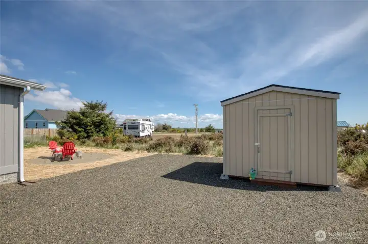 Storage shed.