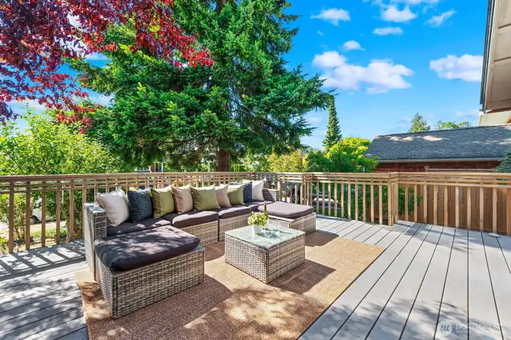 There's so much space for a large seating area and/or table and chairs!