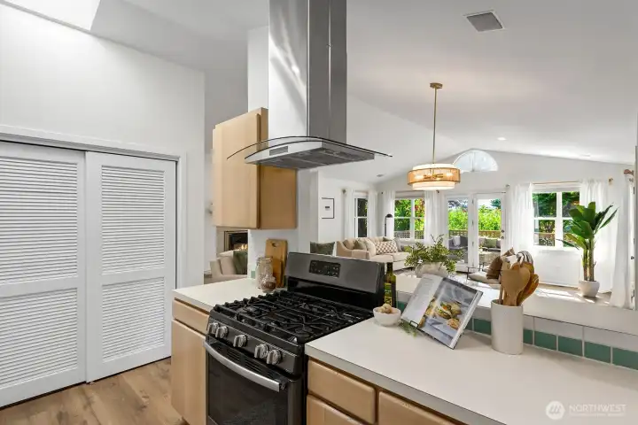 The hall closet is where the hot water heat and gas furnace are located.