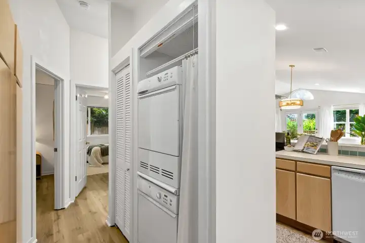 The laundry and pantry are located just off the kitchen.