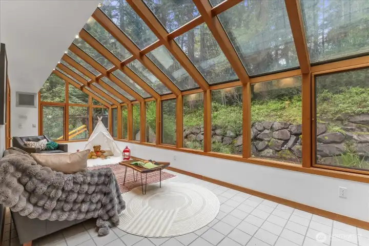 Large Sunroom with Heated Floors Large Sunroom with Heated Floors