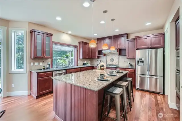 Large kitchen with huge entertainers island