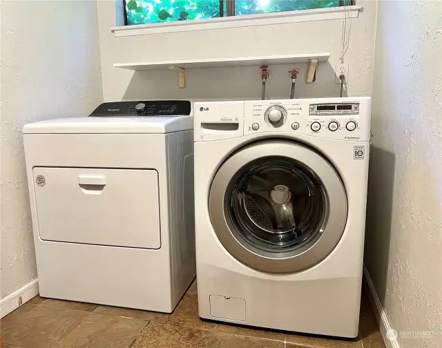 A full-size washer and dryer is included with the home.