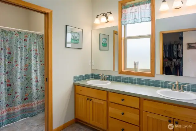Primary bathroom with step-in shower