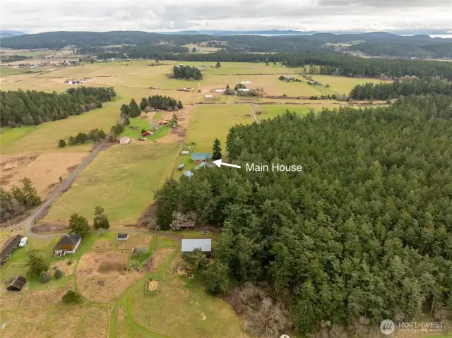 Aerial looking east
