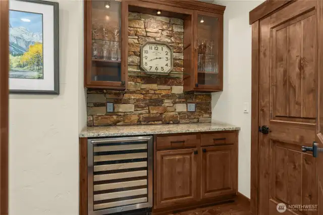 Well appointed beverage nook adjacent to the Kitchen.