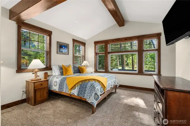 Beautiful Primary bedroom with golf-course views!