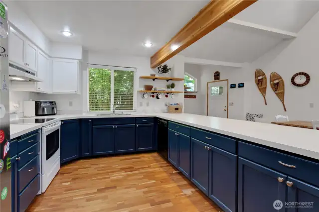 This kitchen has tons of cabinetry.