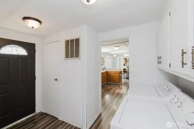 Mudroom leads to the backyard