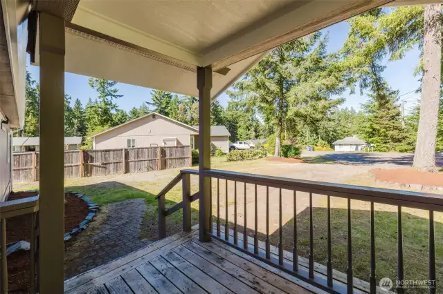 Enjoy covered space off the front of the house