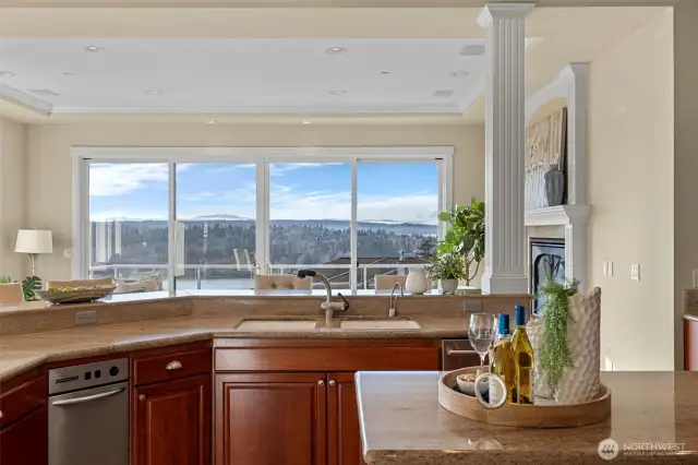 Incredible views while you cook and entertain