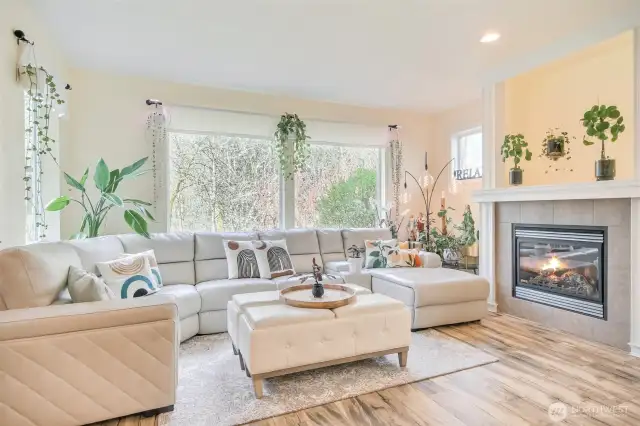 Cozy gas fireplace