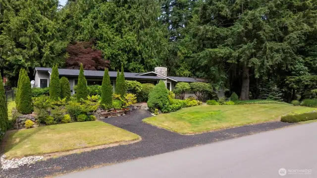**Privacy fence (and power lines) digitally removed to show what front of the house would look like with out the Privacy Fence. Done for visual purposes only. Please note proportions and some plants, structure my not be entirely accurate. FOR VISUAL PURPOSES ONLY.****