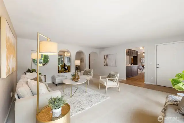 Formal Living room offers a vast space for larger furniture