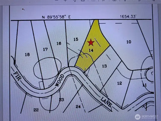 Lot 14 can be accessed from the bottom, off Lava Lane.....or from the top via an access easement off of Forest Ridge Drive.