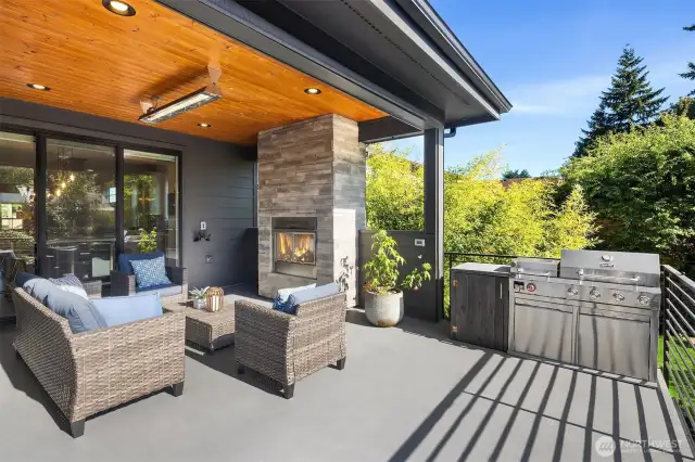 covered deck with all the treats