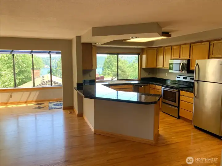Hardwood floors and new SS appliances in 2019
