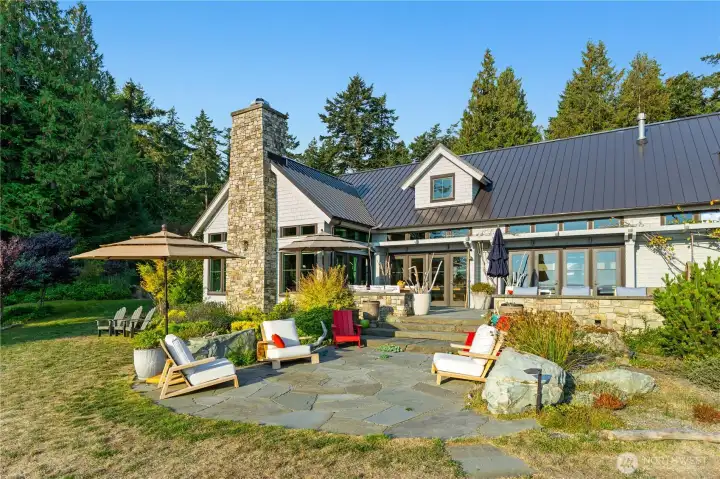 Expansive patios allow for entertaining large groups.