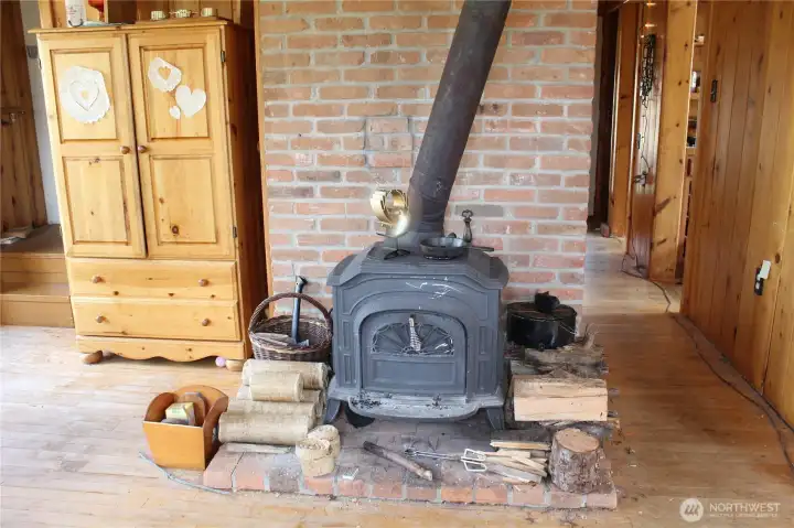 Nice wood stove that warms the home