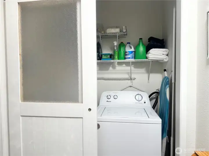 Amana Washer and Dryer included with purchase. These appliances are in good working condition and will stay with the property upon sale.
