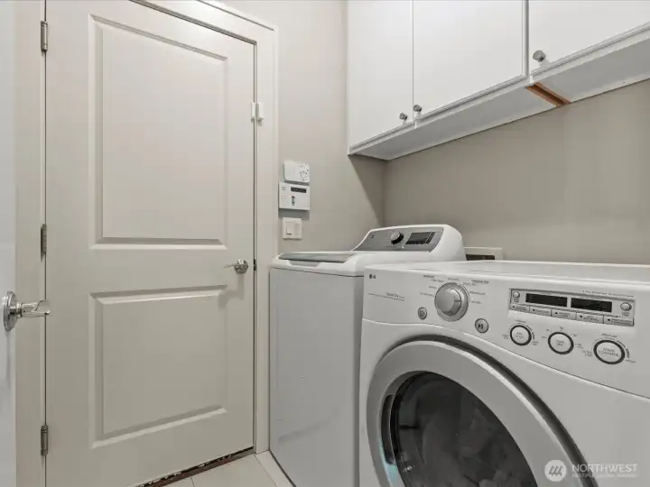 Laundry and entrance to garage