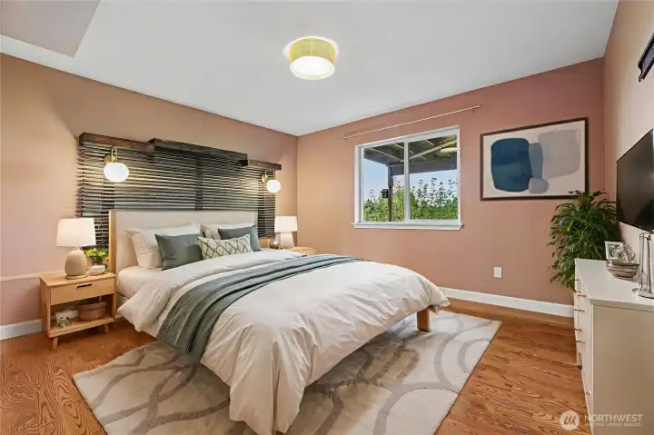 2nd bedroom with walk-in closet virtually staged