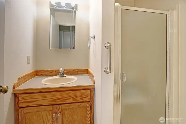 Convenient lower-level 3/4 bath for guests or multigenerational living.