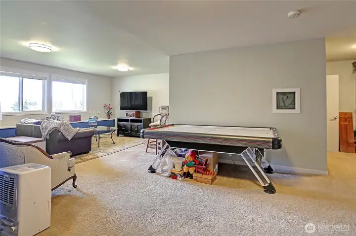 Expansive lower-level bonus area with endless possibilities.