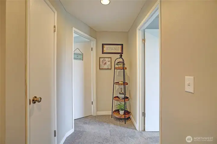 Spacious upper floor hallway.