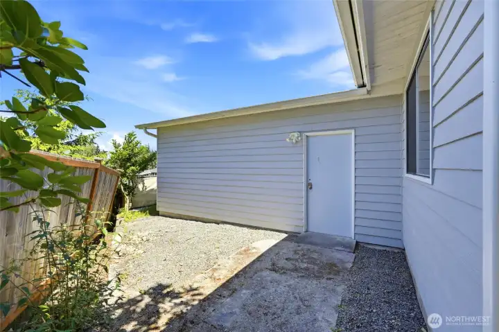Rear Exterior-Garage Access