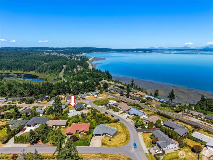 Aerial View - Home Location & Waterfront Setting