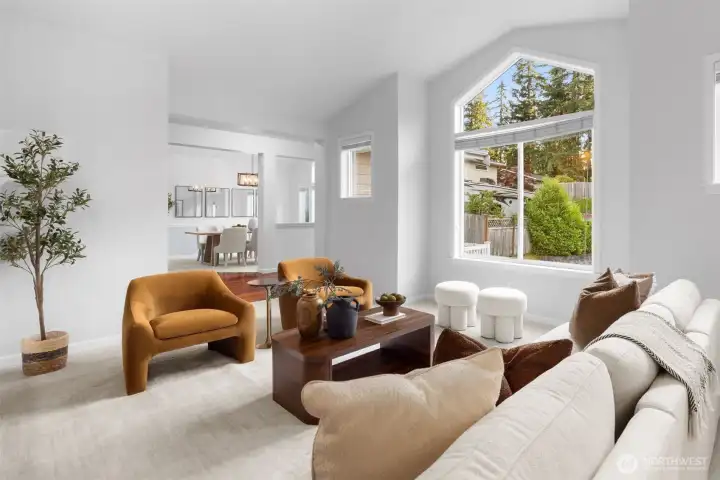 Open yet intimate living concept