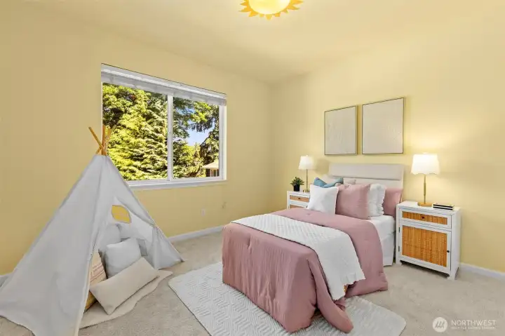Roomy 3rd bedroom is airy and bright