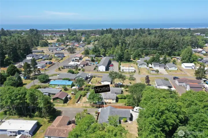 Beach is to the West, the Bay to the East, Westport Marina to North, South to 101 Coastal Hwy.