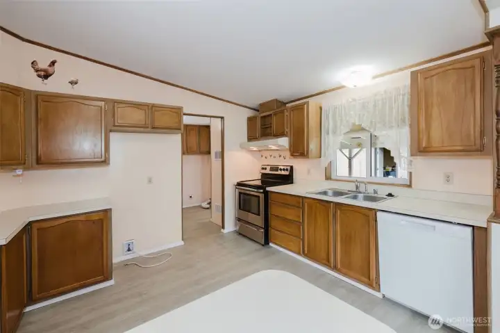 New flooring in here and that extra counter space is awesome!