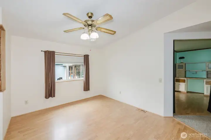 Dining area with nice natural light. Office to the right or maybe another bedroom? Your choice!