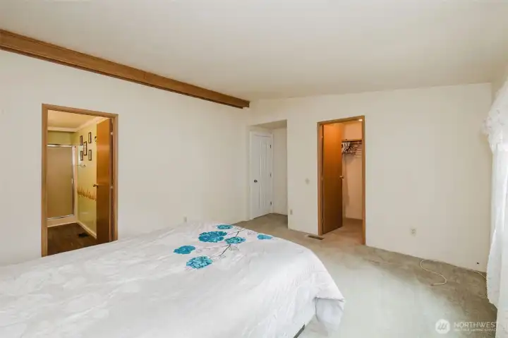 Walk in closet! Bathroom to the left