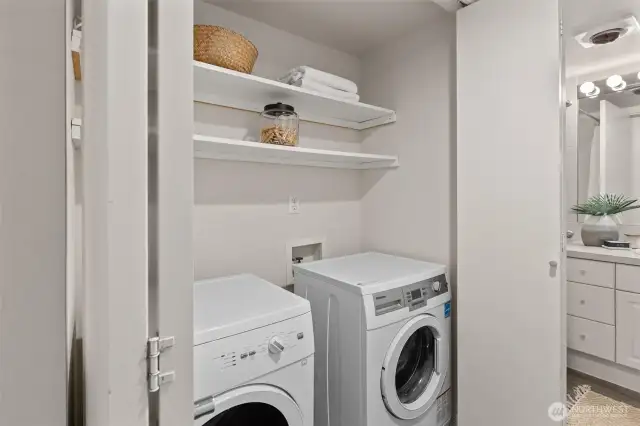 Side by side washer & dryer.