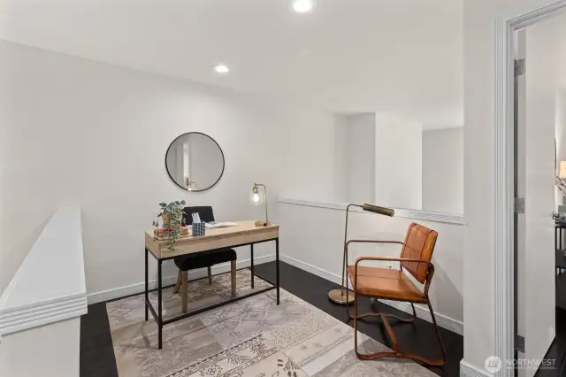 Loft space could be an office, exercise space, den.